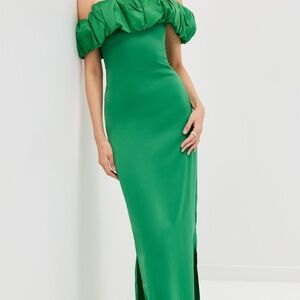 Orire Amella Cold Shoulder Gown Size 4 Green Formal Dress